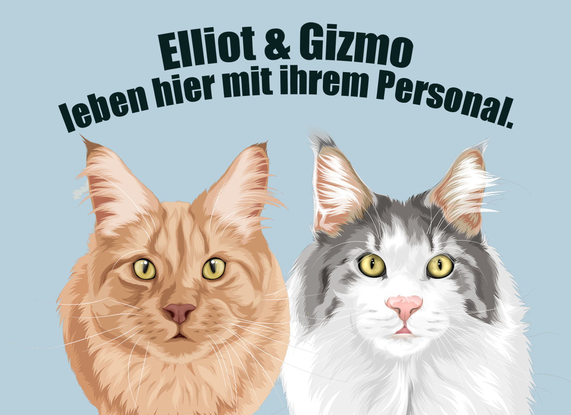 "Leben mit Personal" Fußmatte bedruckt mit deinem Haustier