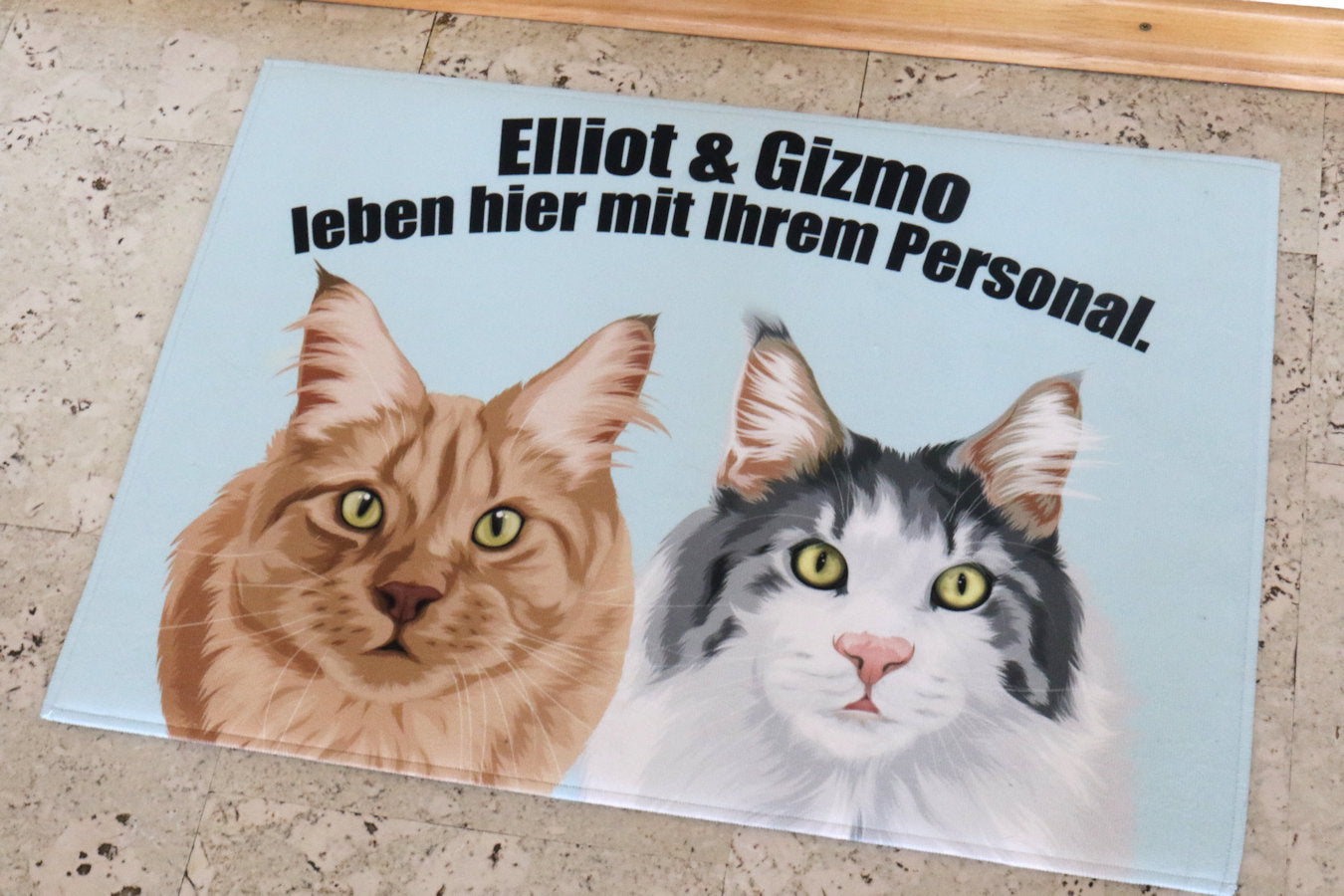 "Leben mit Personal" Fußmatte bedruckt mit deinem Haustier