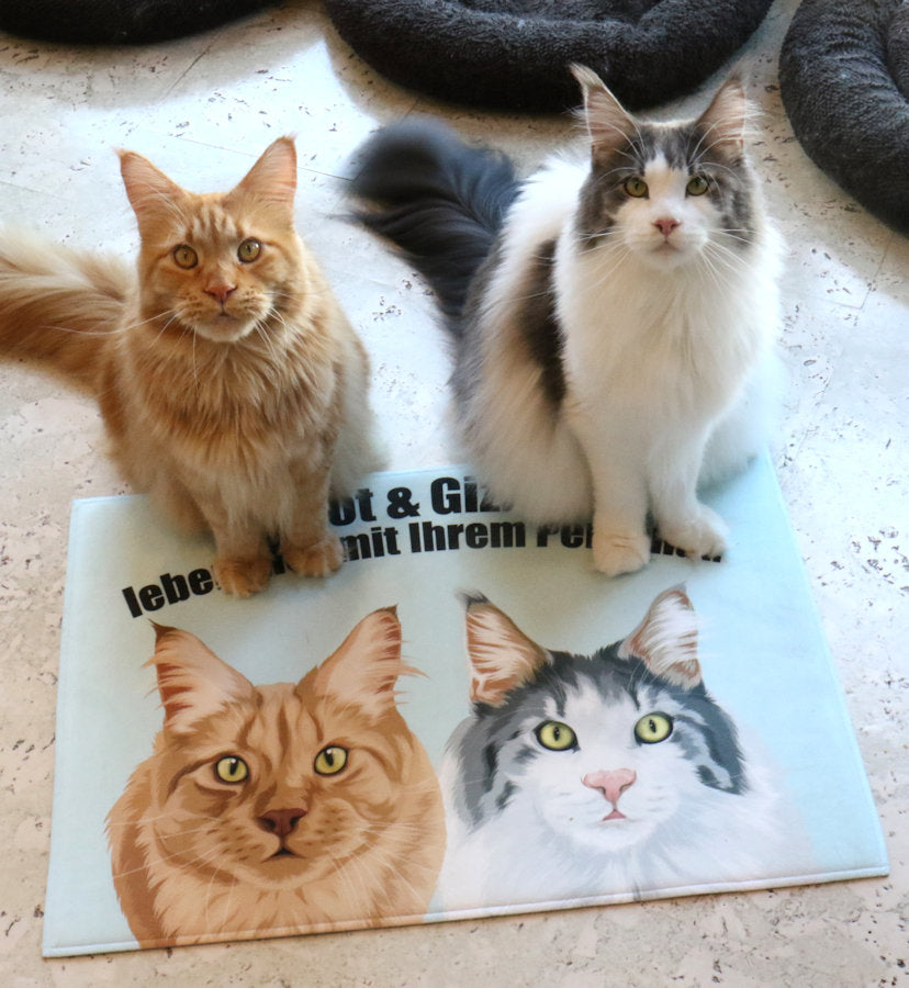 "Leben mit Personal" Fußmatte bedruckt mit deinem Haustier