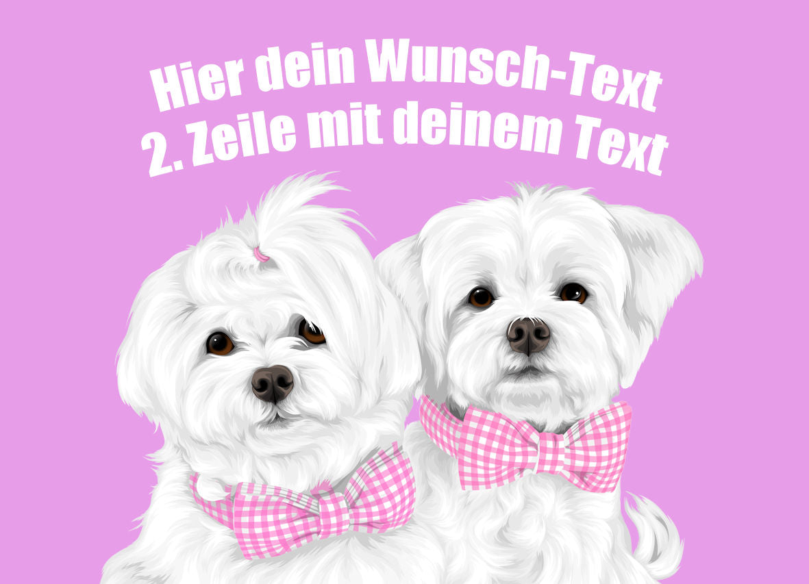 Fußmatte bedruckt mit Wunschtext und Haustierzeichnung